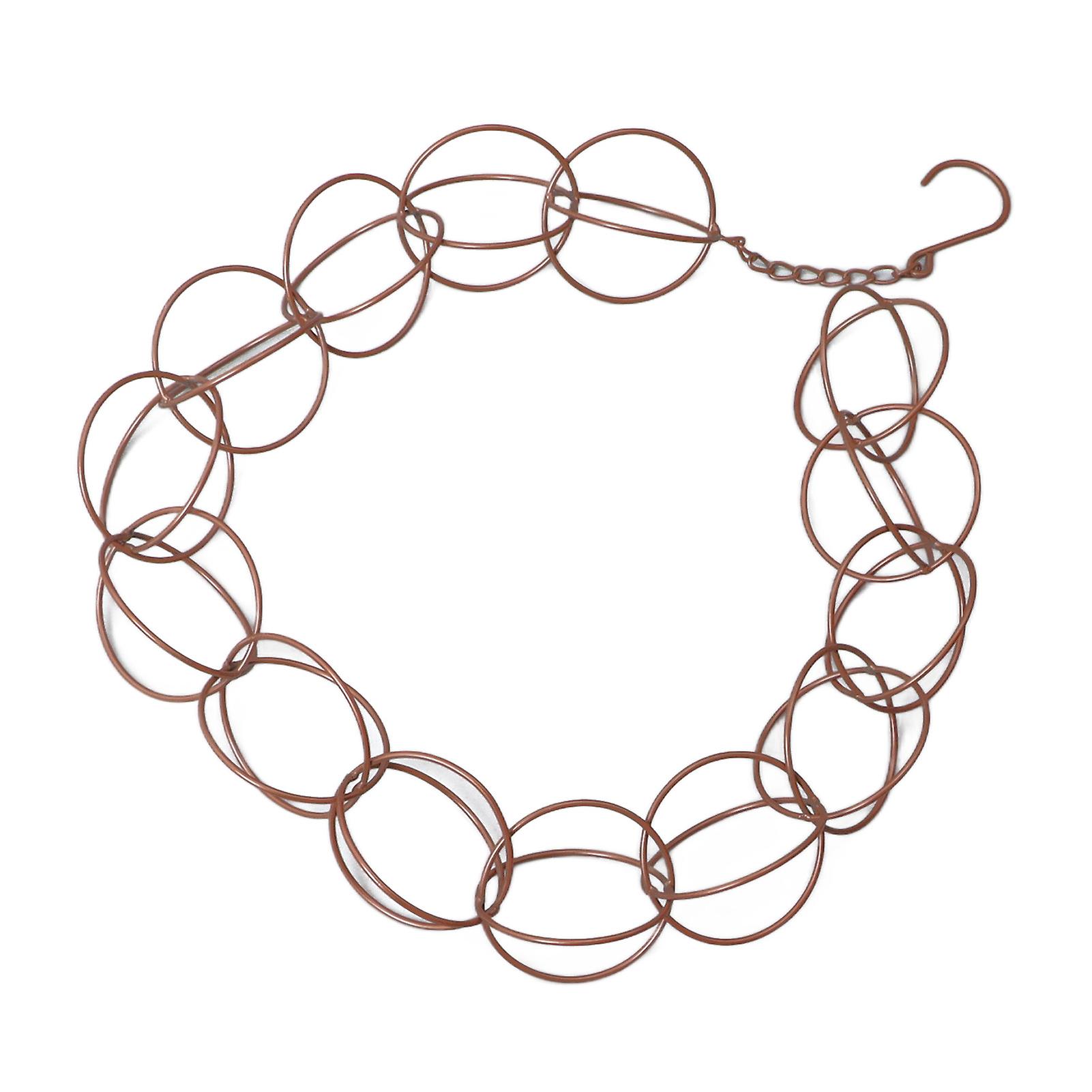 Metal Rain Chain Drainage Function Decorative Ring Wind Chime with Hook for Home Balcony Patio 