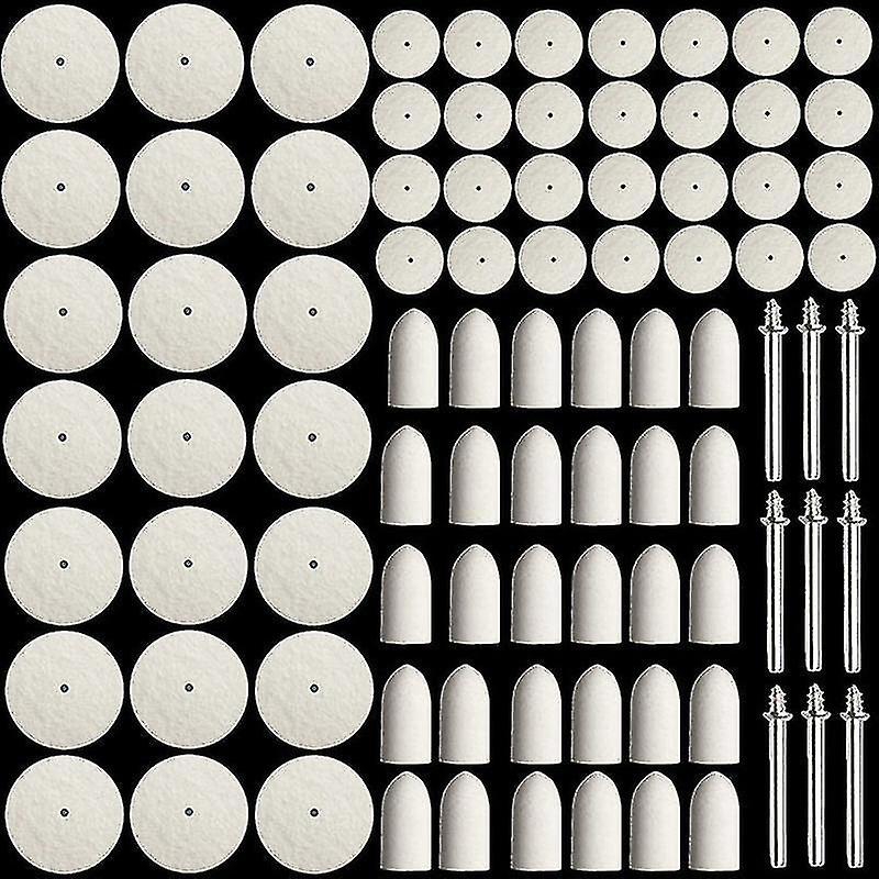 88pcs Generic Felt Polishing Pad Buff Clean Wheels & Point Mandrel Buff For Rotary Dremel Pack