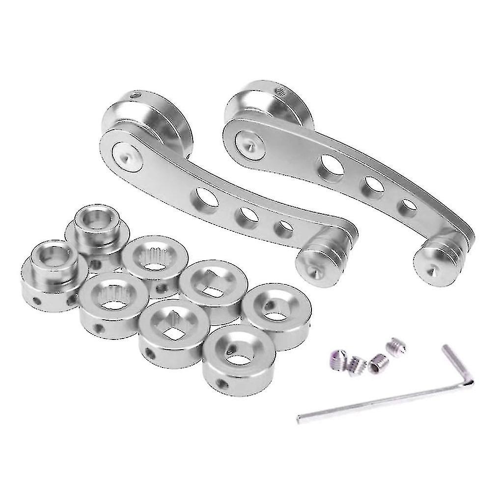 2pcs Universal Billet Aluminum Window Crank Handle Winder Truck Pickup Door Tool Silver