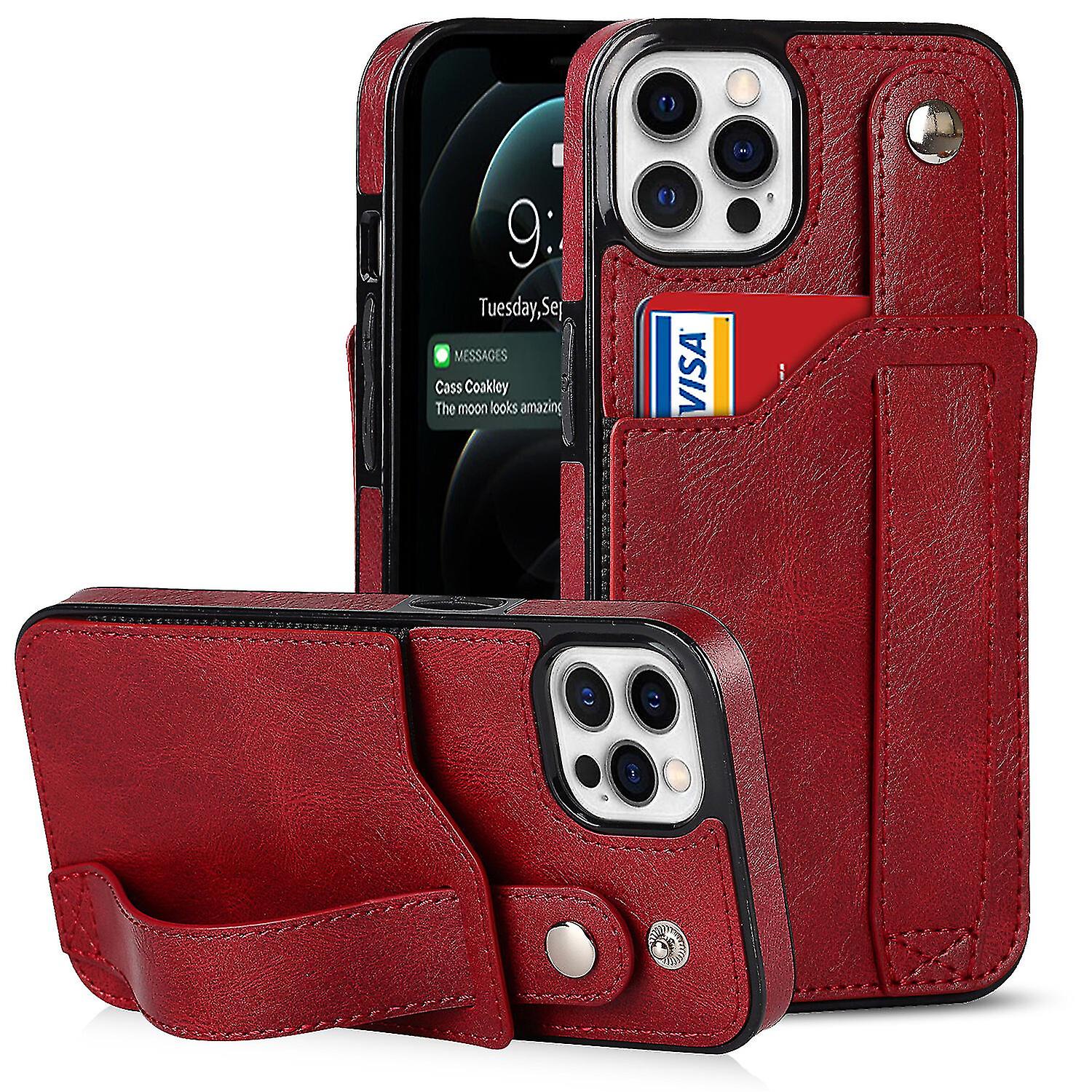  Iphone 14 Plus Case With Loop Card Holder Pu Leather