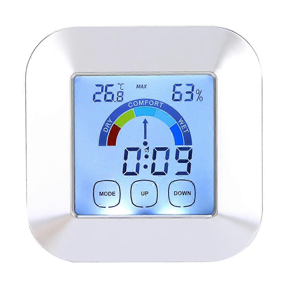 Indoor Digital Thermometer Hygrometer Temperature Humidity Time Comfort Level Display
