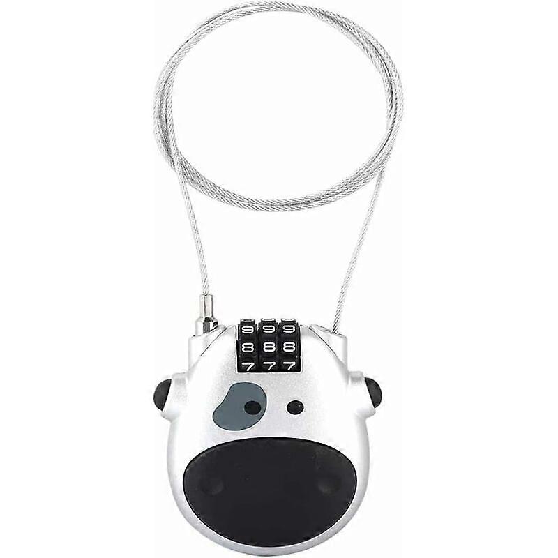 Bicycle Combination Lock,Compact Cable Lock,3 Digit Code Lock,Retractable Cable Lock,Scooter Lock,Bicycle Combination Lock,Universal Code Lock Silver