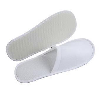 Spa pantoffels, 24 paar fluwelen gesloten teen wegwerp pantoffels geschikt maat voor mannen en vrouwen voor hotel huis gast gebruikte, witte antislip pantoffels