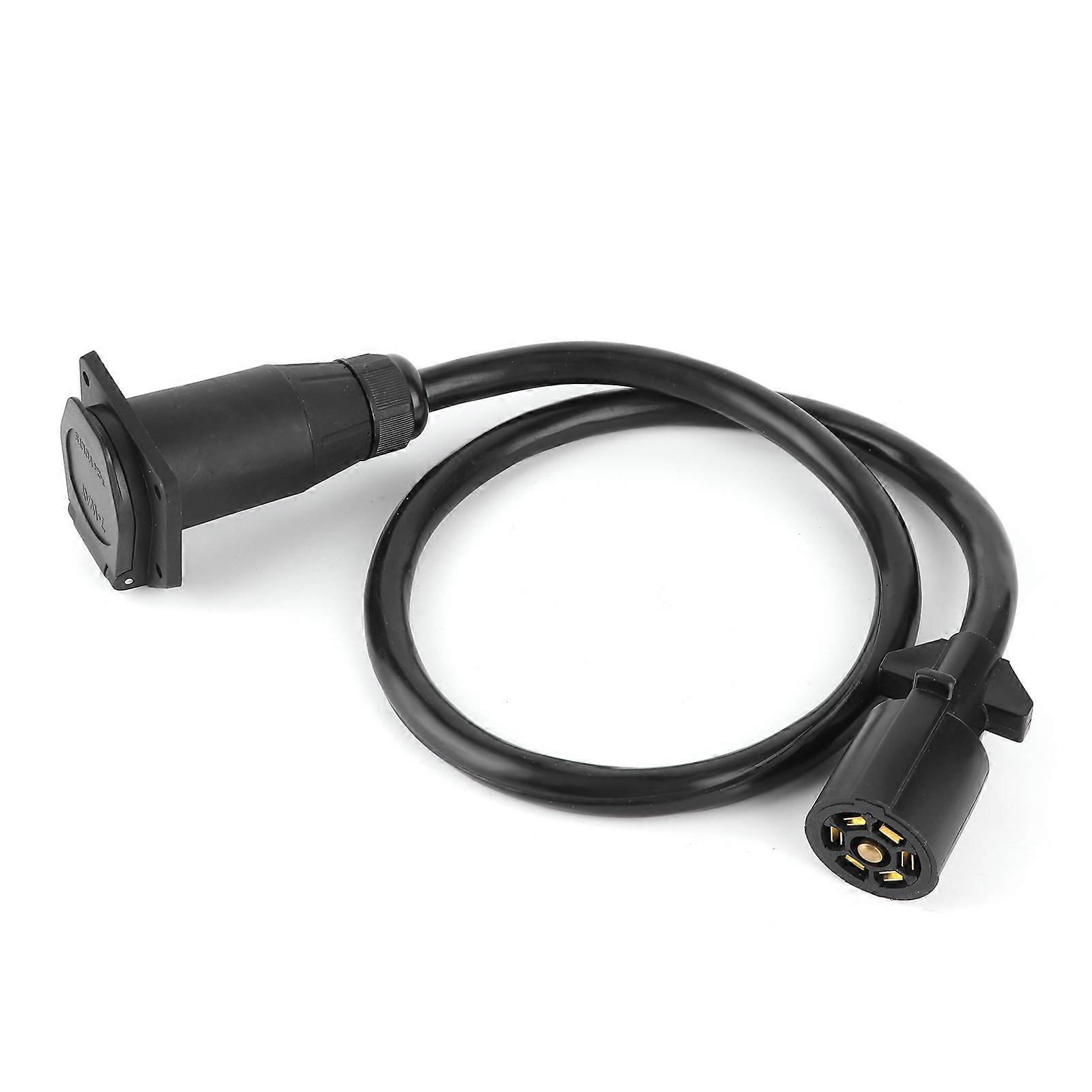 Trailer Extension Cord 7 Way 3ft Double Prong Male Plug Connector RV Connecting Line NO.88821