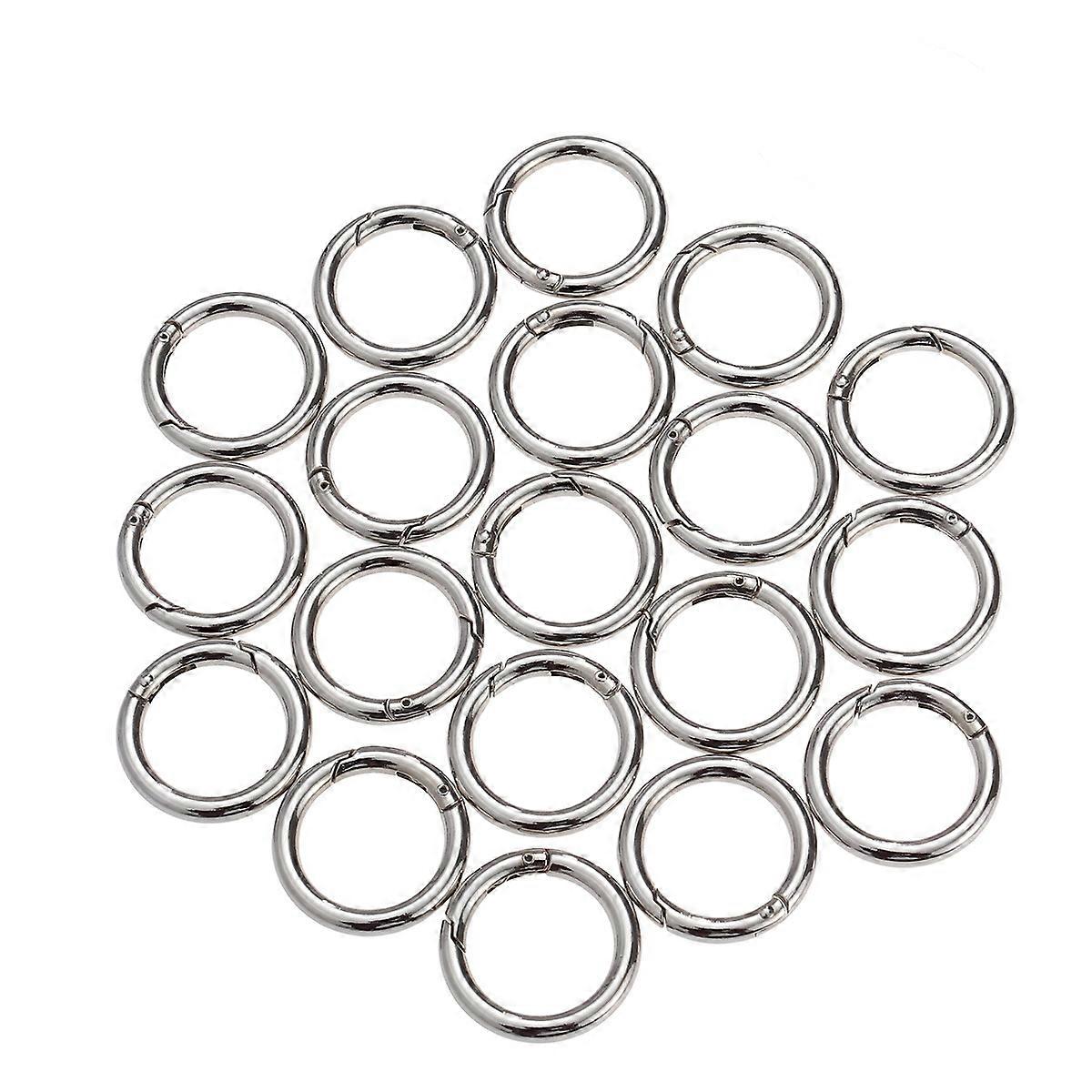 20 Pcs Zinc Alloy Open Jump Rings Split Key Ring Polished Plated Spring Rings Jewelry Making Findings 4.0x28MM (Silver)