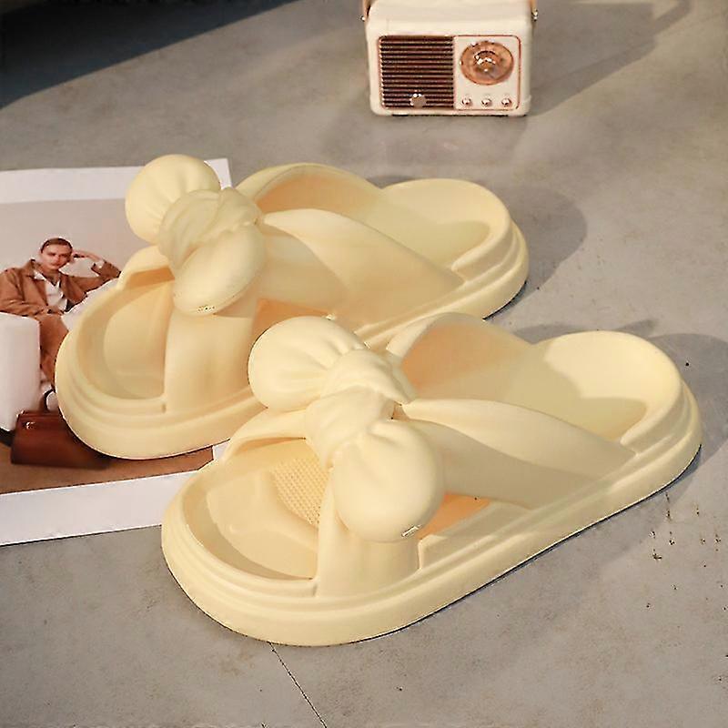 2023 Modeplatform sløjfe design Dame Slides Sommerfritid Dame hjemmesko Udendørs skridsikre sandaler Badeværelse Damesko