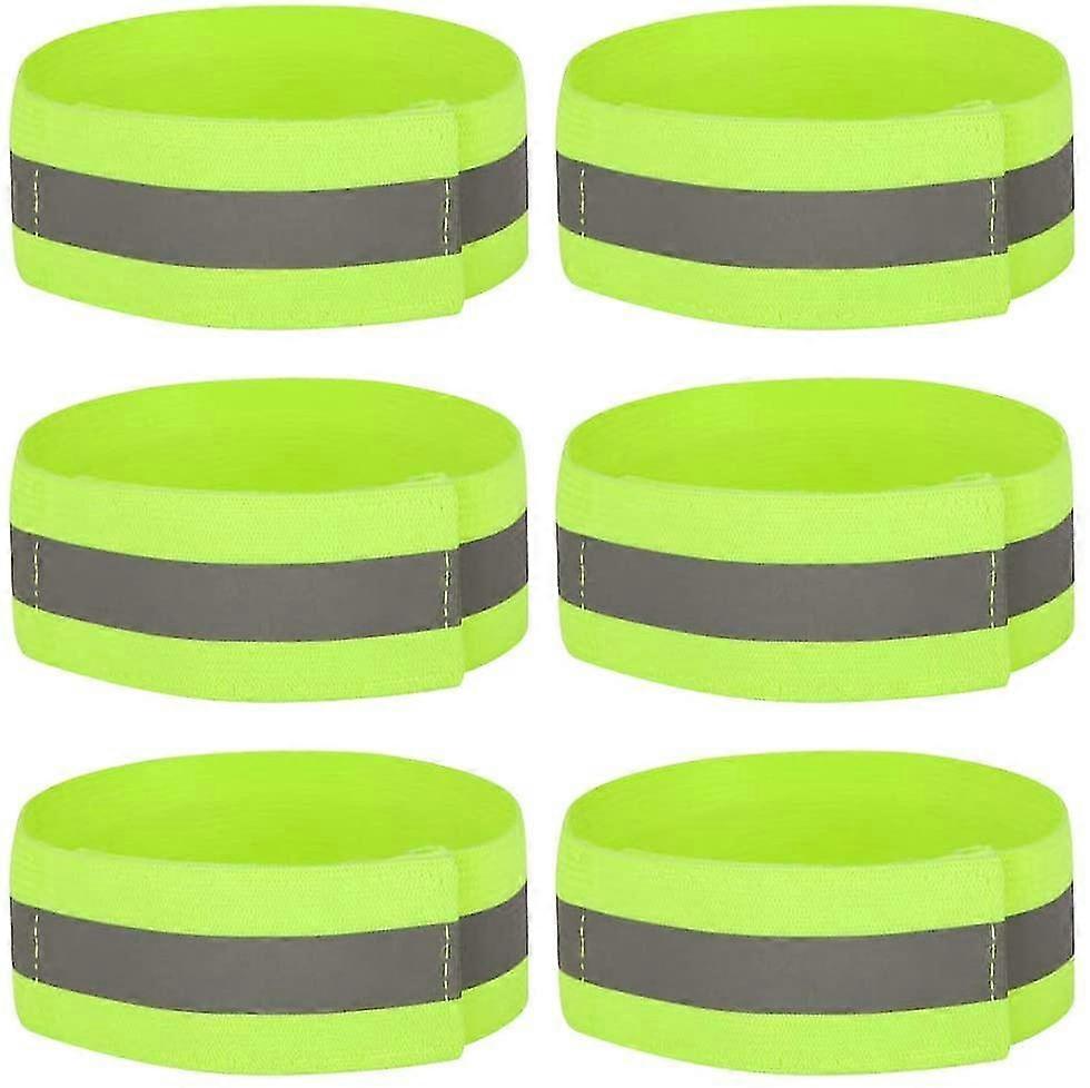 6pcs High Visibility Reflective Arm Strap Ankle Strap Wrist Strap