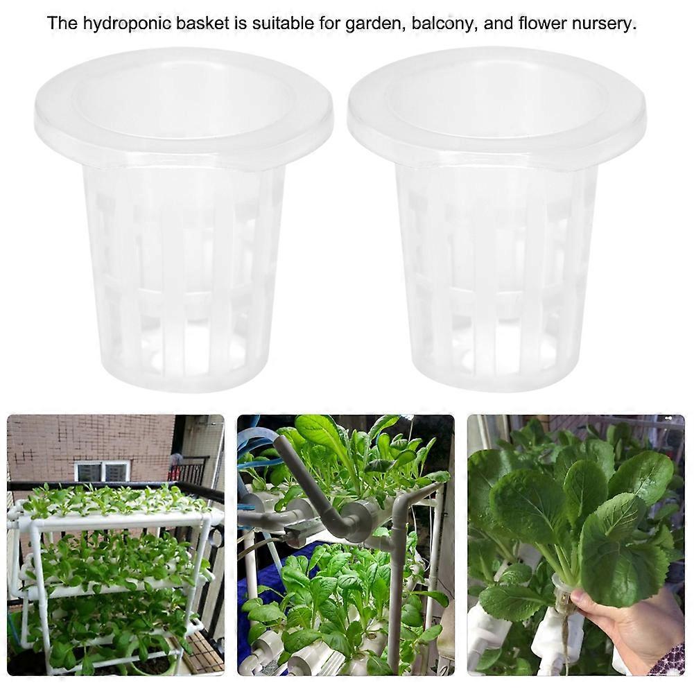 10pcs Transparent 3.2cm x 4.5cm Plastic Hydroponic Basket Cups