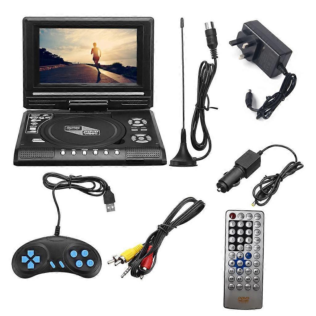 Portable DVD Player 7 Screen for w/ Remote Controller Game Pad Support USB/SD C