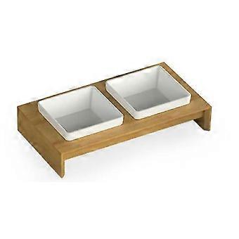 Raised double feeding bowl