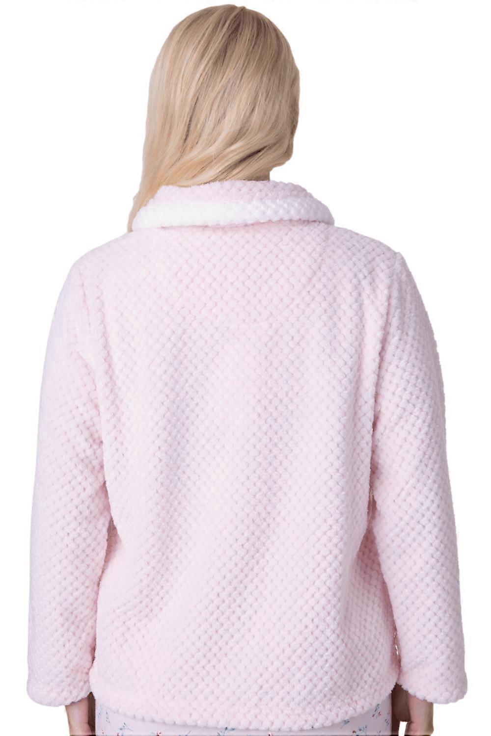 thumbnail image 4 of FeiKong Chaqueta de cama con botones en la parte delantera para mujer Camille Supersoft, color rosa, 4 of 5