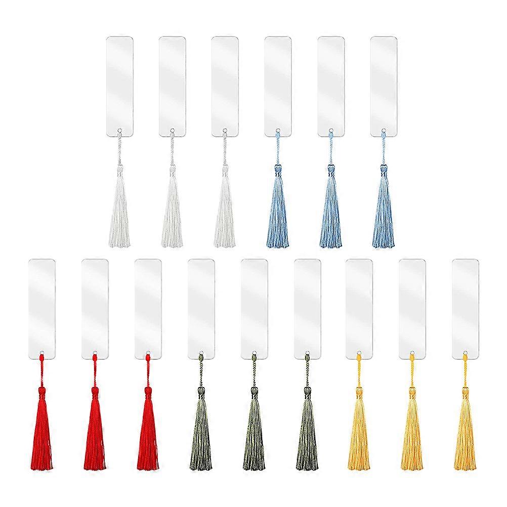 15Pcs sublimação marcadores em branco marcador de transferência de calor com furo e borla