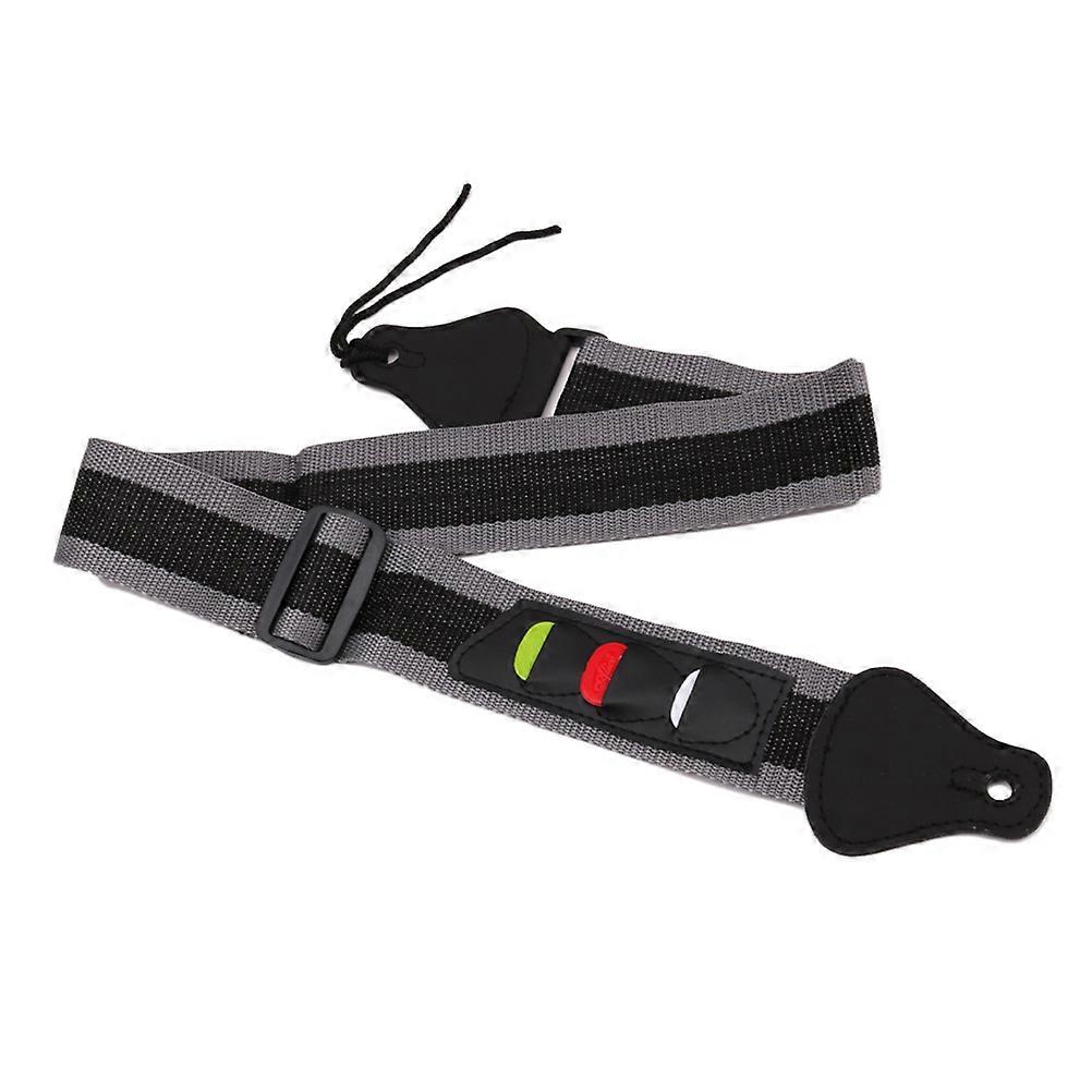 Nylon Guitar Strap Kit Durable Wear Proof Long Time Use Strap With 3PCS Picks