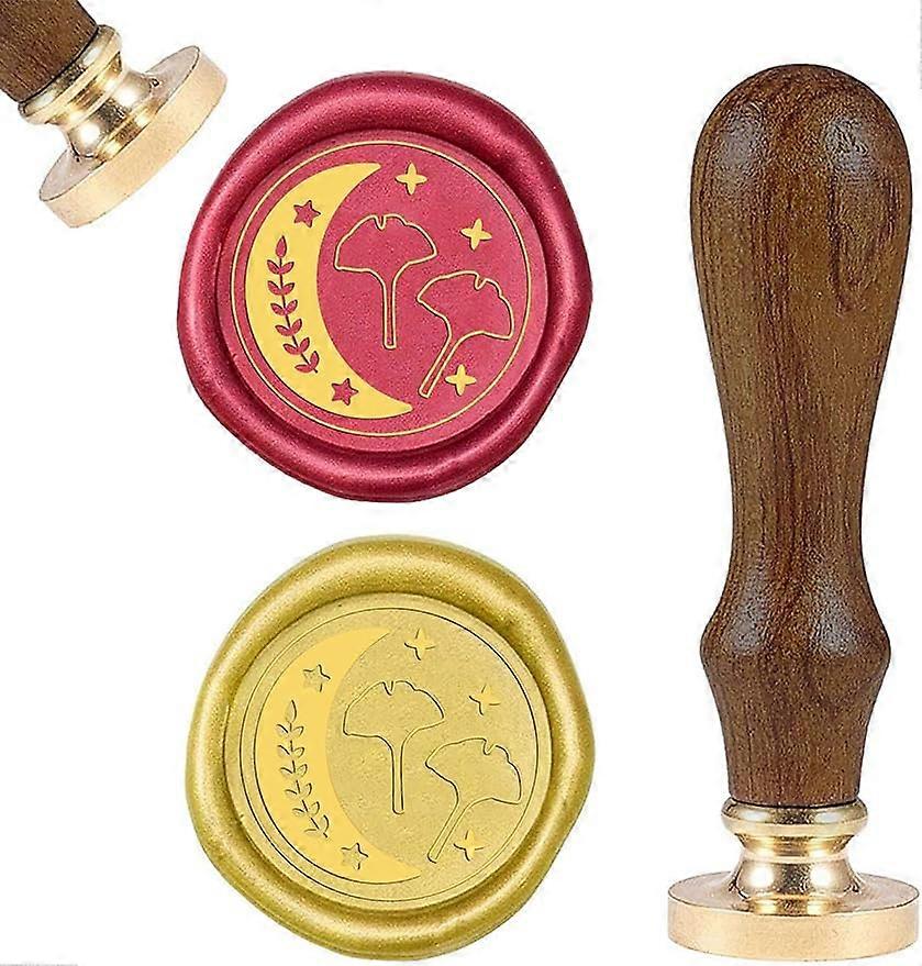1PC Moon Brass Sealing Wax Seal Stamp Wood Handle