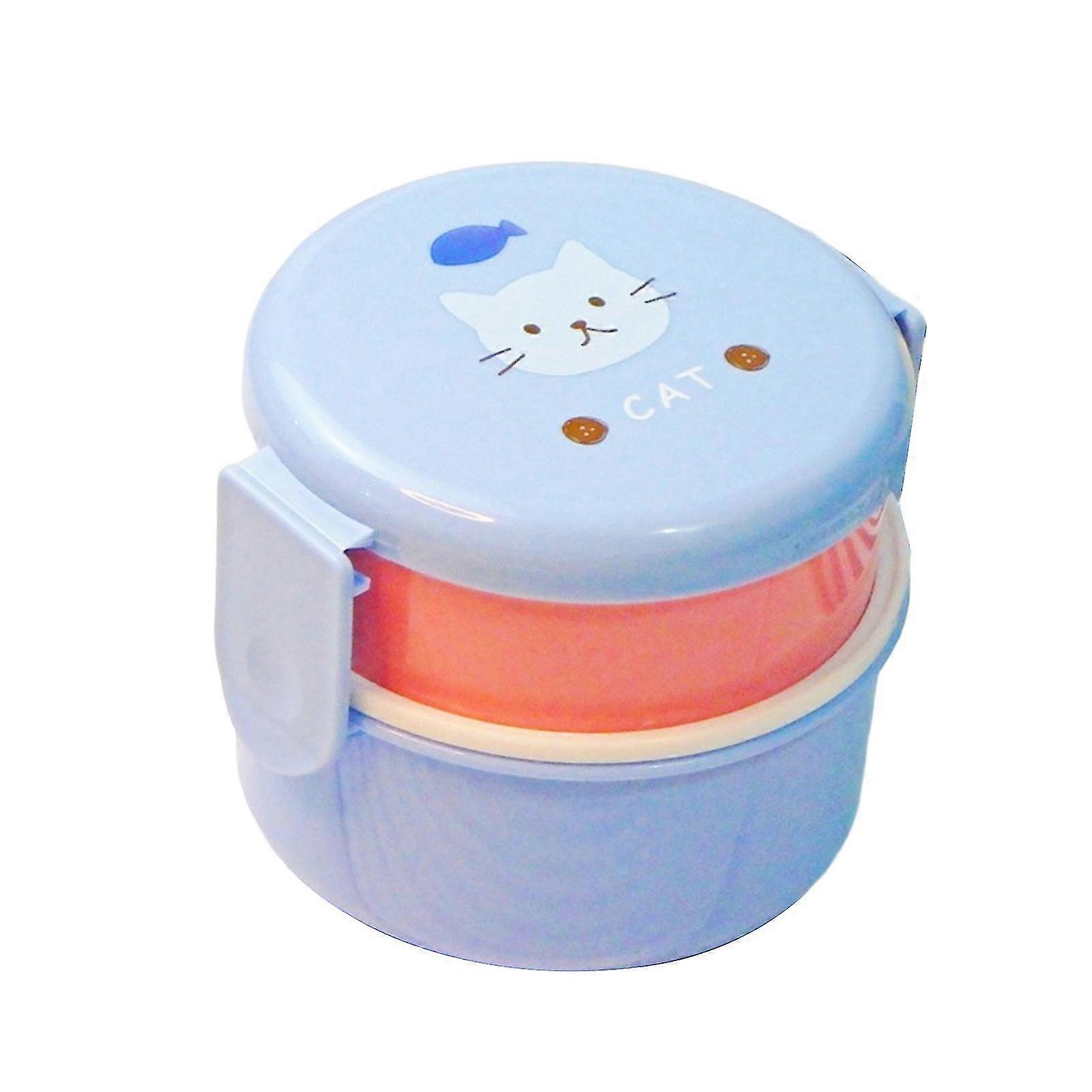 Cute Bright Color Lunch Box Mini Bento Box Double-layer Lunch Box For Car Travel Work Picnic