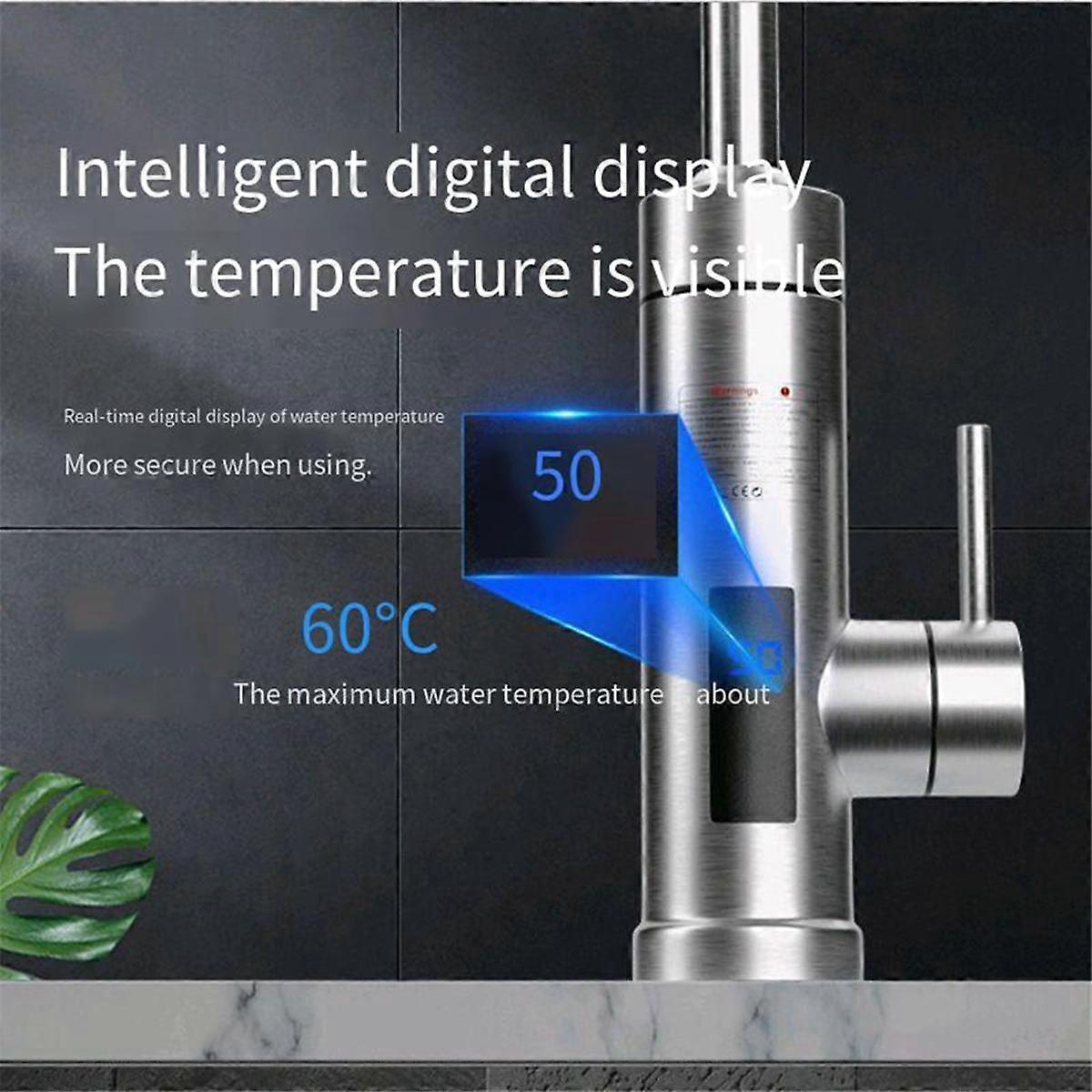 Beheizter Wasserhahn elektrischer Warmwasserbereiter Küchenarmatur Instant Warmwasserhahn Heizung Heizung Wasserhahn Instant-EU-Stecker