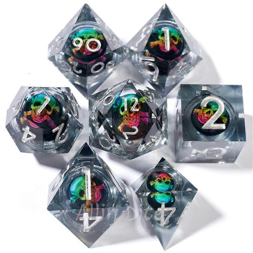 7pcs Dragon Dice Set Dnd Resin Dice Set Tiger Cat Dice Sharp Edge D&d Dice With Gift Bag For Dungeons And Dragon Dice Game