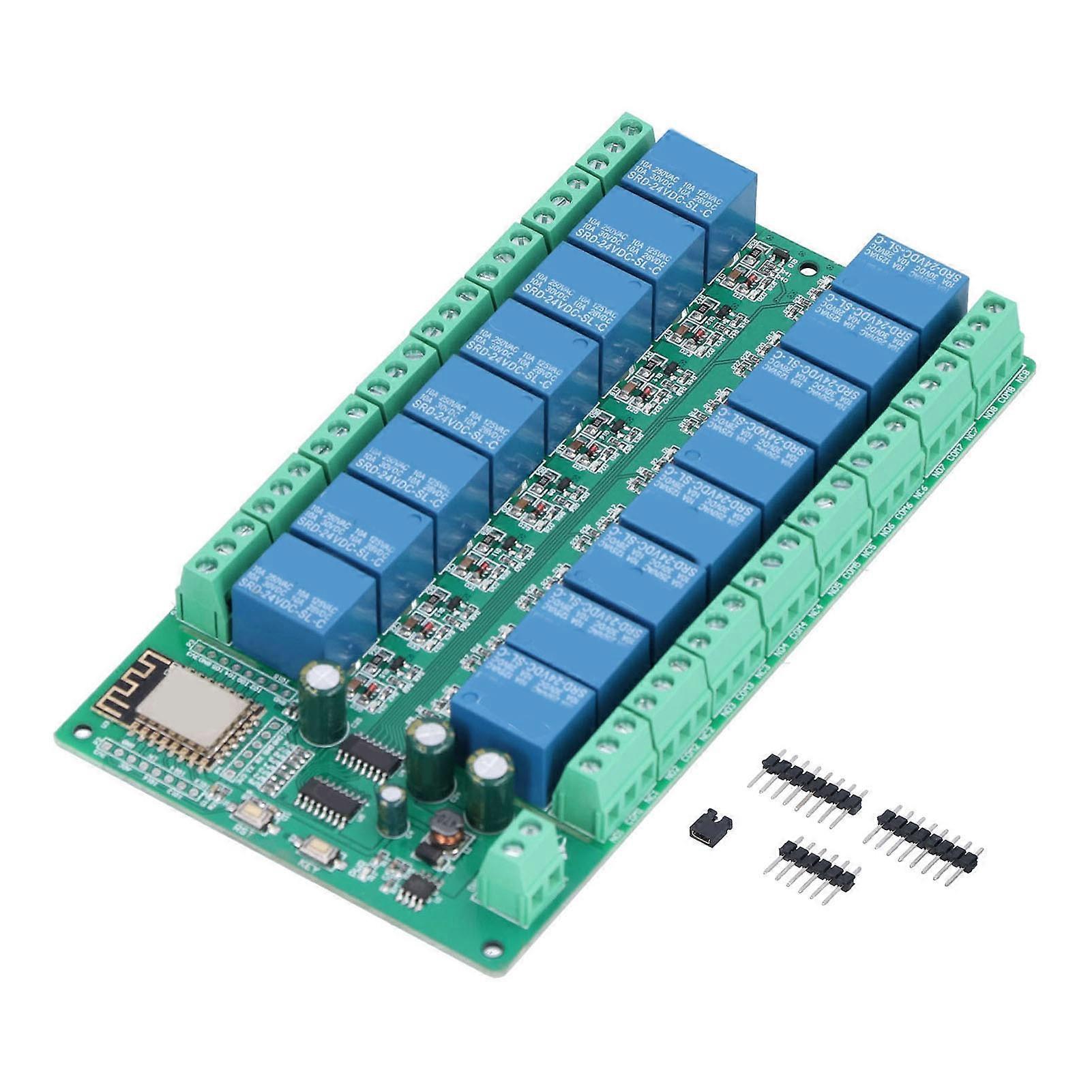 Relay Module 16 Channel WiFi Remote Control Development Board DC 24V for ESP8266 NO.3950