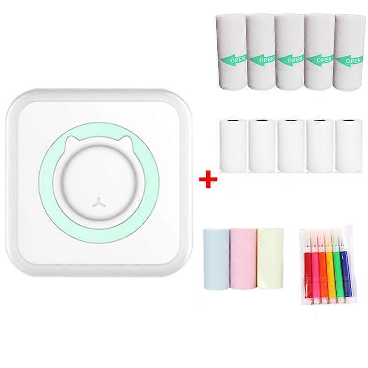 Portable Mini Printer, Pocket Bluetooth Thermal Printers with Printing Paper for Smartphone, Inkless Printing Gift for DIY Label Receipt Photo Notes S
