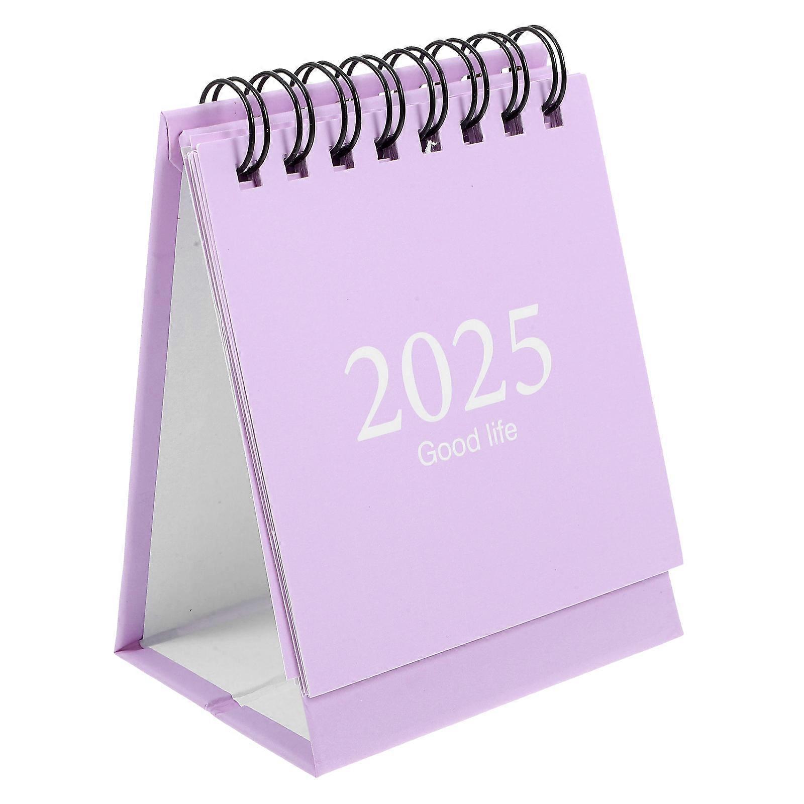 Mini Desk Calendar 2024-2025 Year Table Mini Calendar Decorative Spiral Calendar Tabletop Calendar