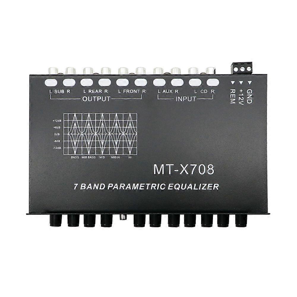Professional 7 Band Car Equalizer Multifunctional Car Audio EQ Tuning Crossover Amplifier Parametric Equalizer Audio Equalizer