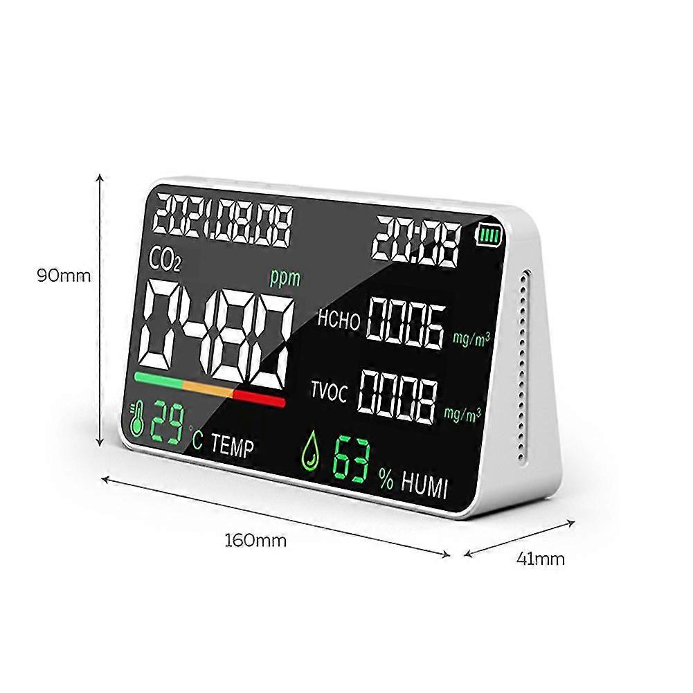 Multi-function Air Quality Monitor Digital Display Co Co2 Hcho Tvoc Gas Detector Carbon Dioxide Meter Dropshipping