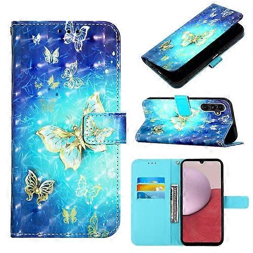 Pour Samsung Galaxy A15 3D peinture Horizontal Flip Cuir Étui de téléphone portable