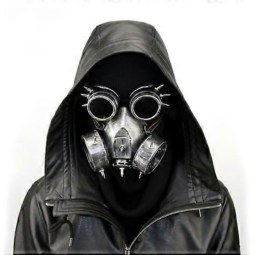 GM002 Halloween Dress Up Props Punk Style Gas Mask + Goggles Set