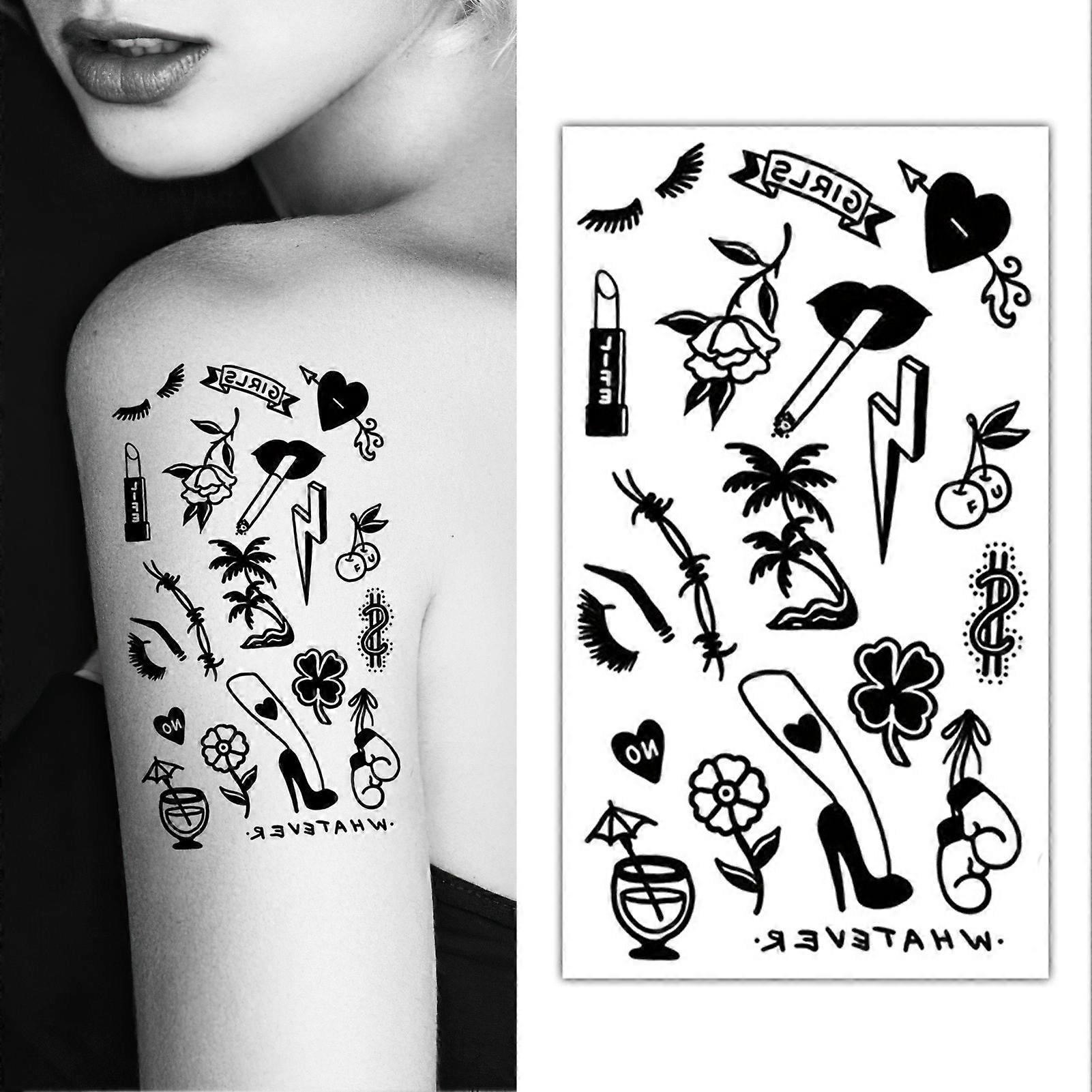 Autocollants de tatouage à motif de fleur Autocollants de tatouage de matériau sûr faciles à utiliser pour les femmes filles Art corporel
