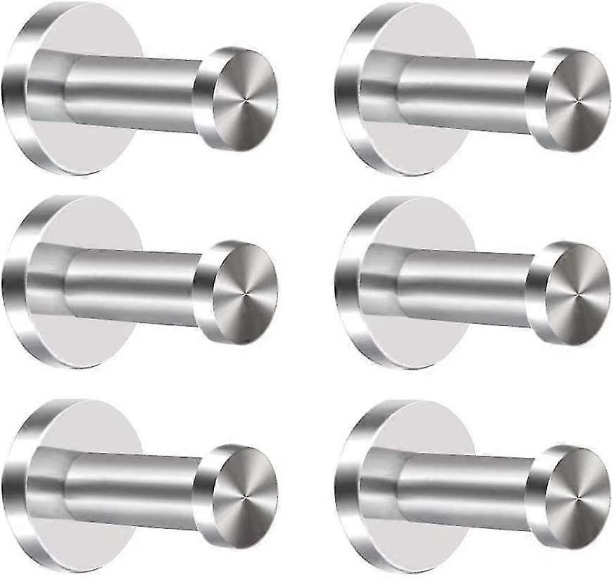 ローブフック6pcs304ステンレス鋼コートフック壁掛けドアフッククロームシリンダータオルフック頑丈なブラッシュドニッケルドレッシングガウンフックドア用