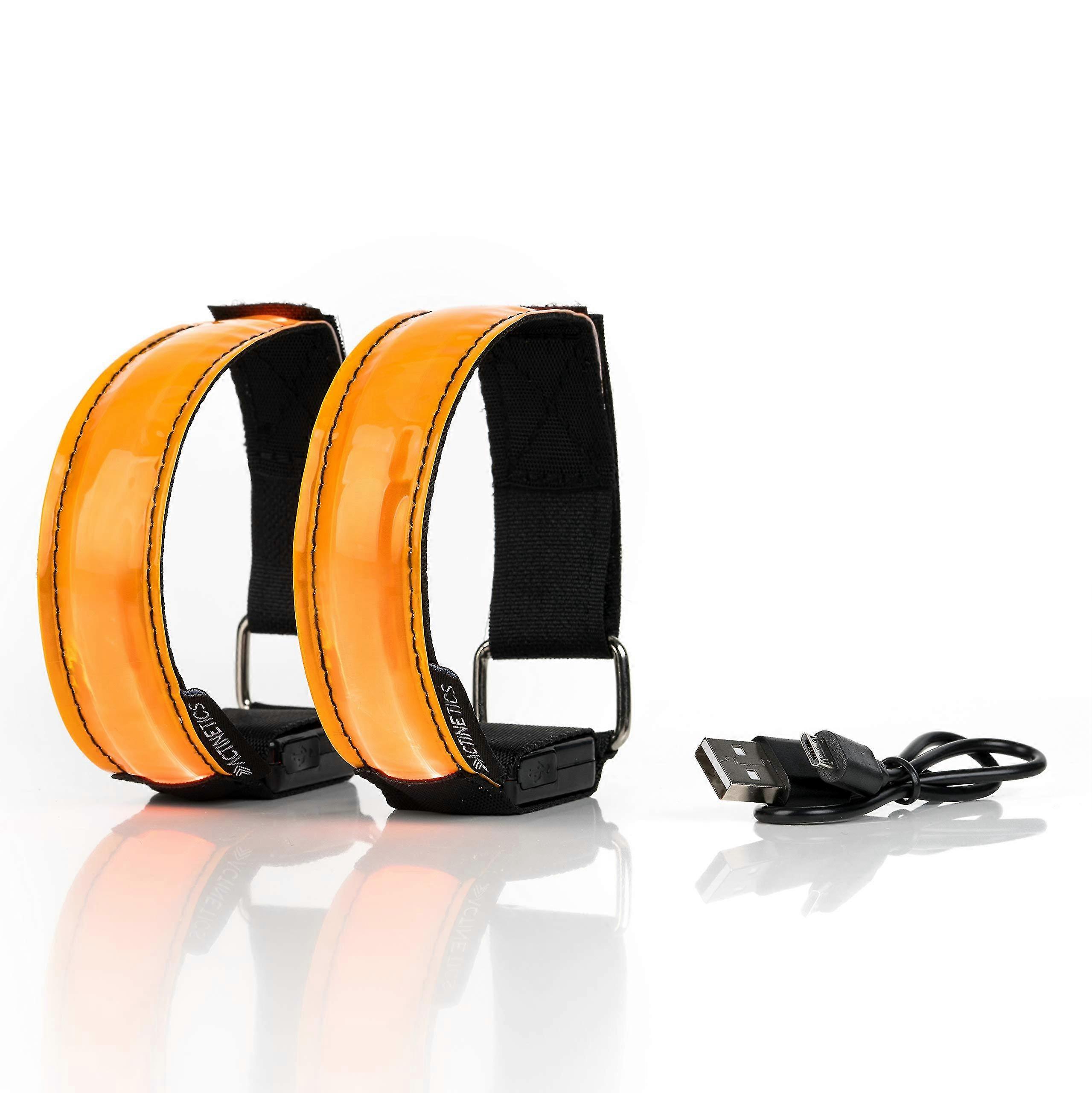 Set Of 2 Rechargeable Led Armbands Super Bright High Visibility Reflective Safety Led Night Light For Running, Jogging, Cycling, Biking, Walking, Flas