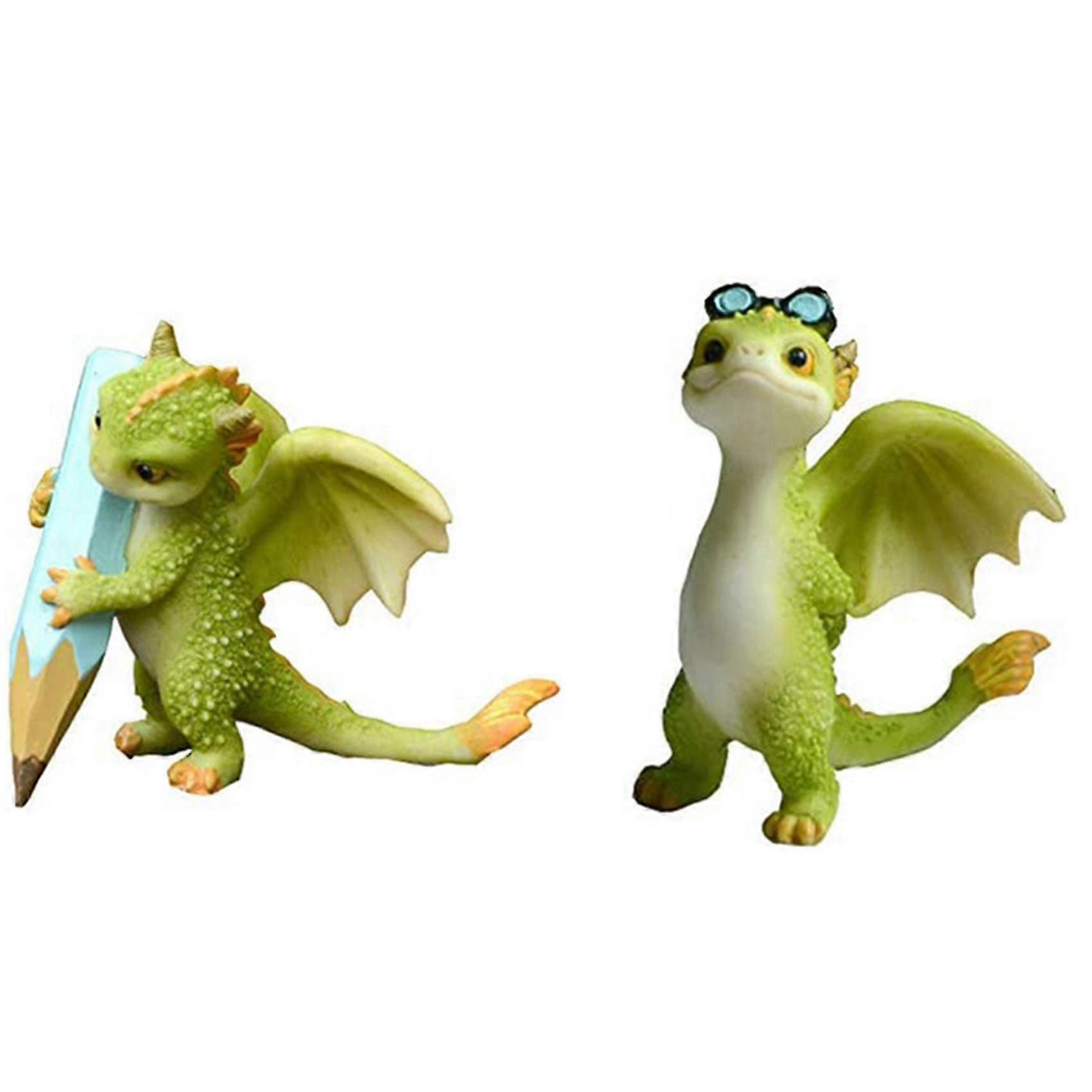 Fairy Garden Dragon Figurine- Cute Cartoon -painted Dragon