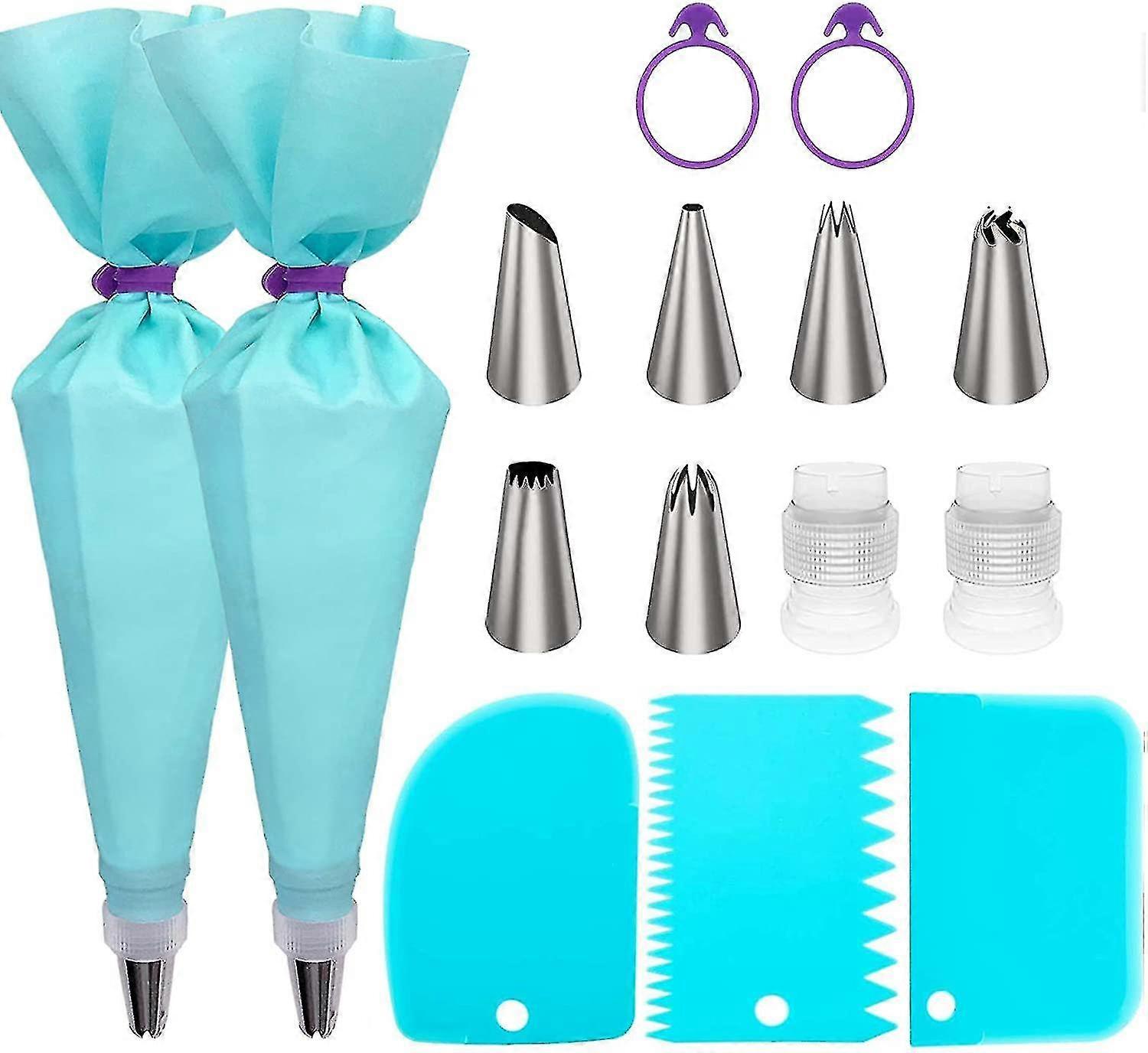 Rating Bag And Tips Set, Ba Cake Rat , With Reusable Pastry Bags And Tips, Converter, Silic Ring, Cake Rat T