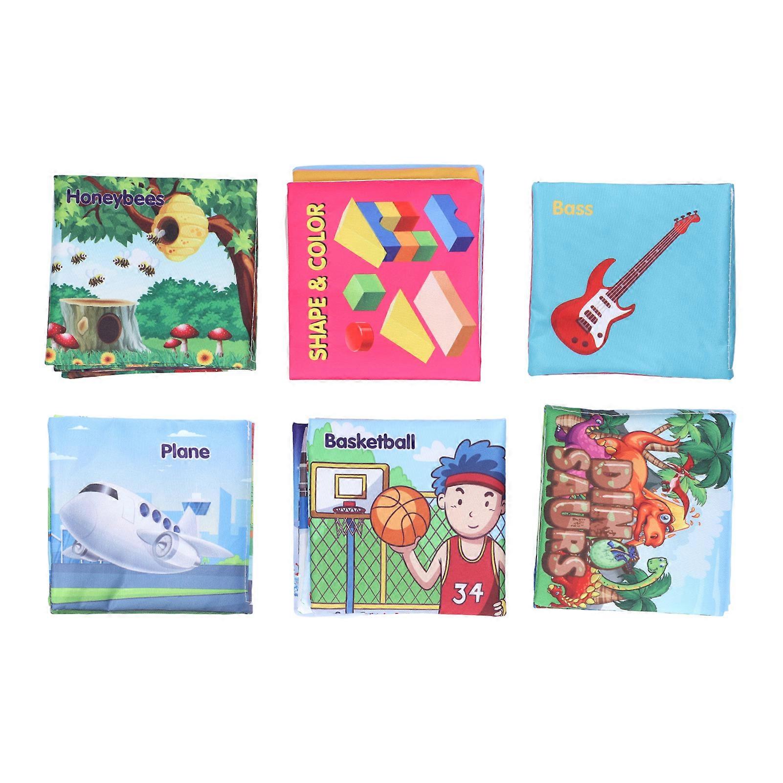 6Pcs Baby Cloth Books Multiple Themes Tear Resistant Interactive Early Educational Soft Book Toys for Baby