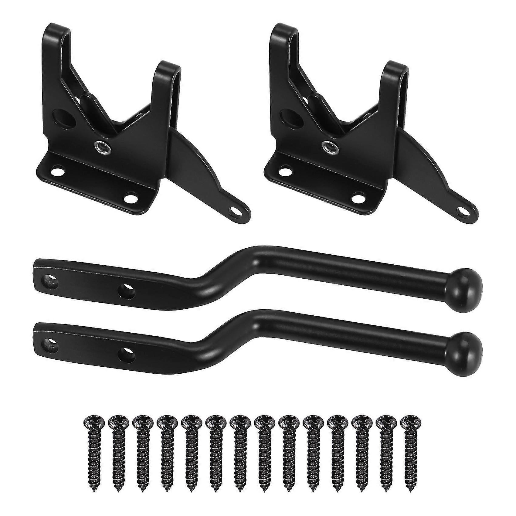2pcs Self Locking Gate Latch Automatic Gravity Lever Fence Gate Lock For Wood Fence Gate Door Latch