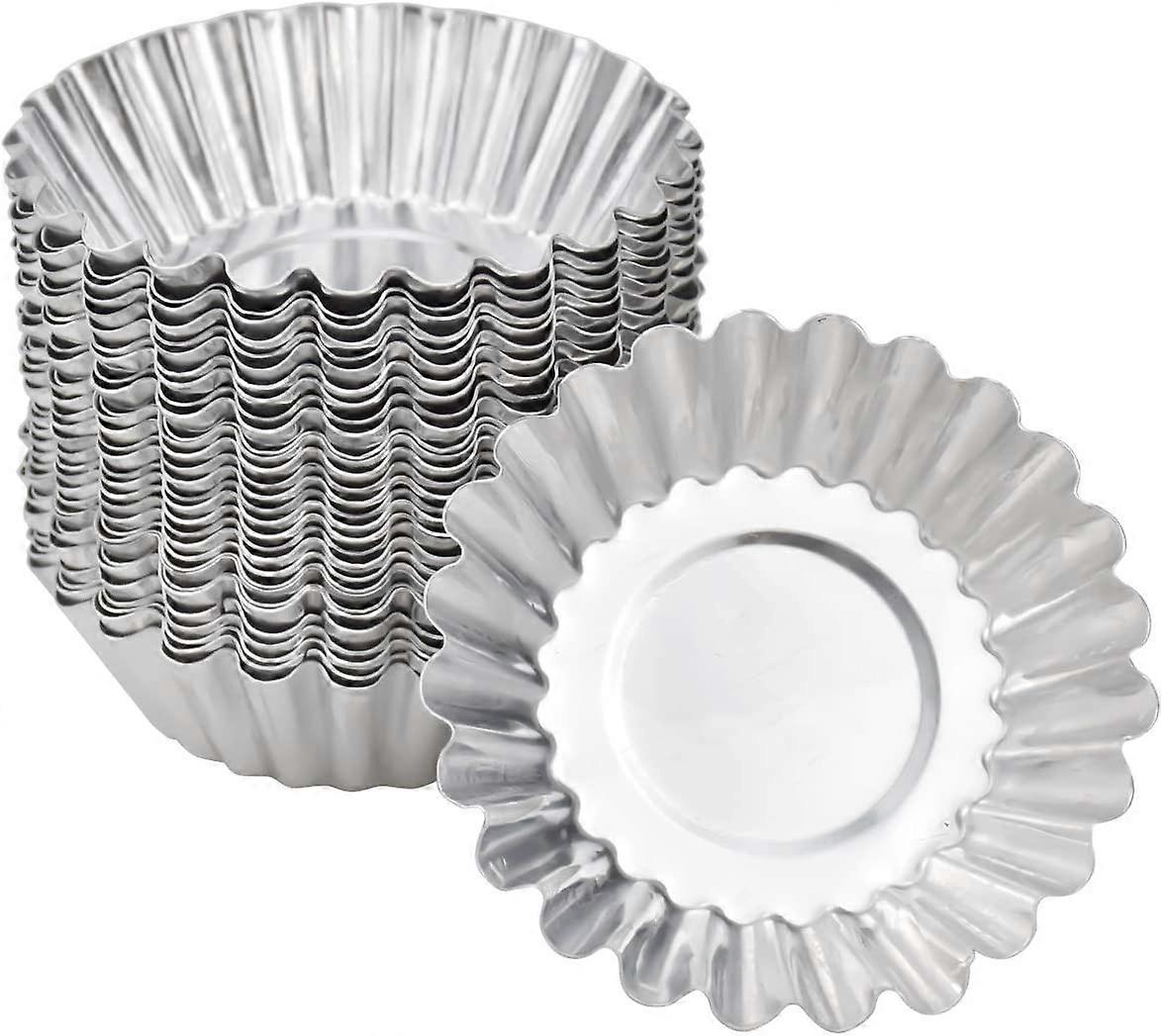 30 Stück Aluminium Eierkuchen Form Wiederverwendbares Silber