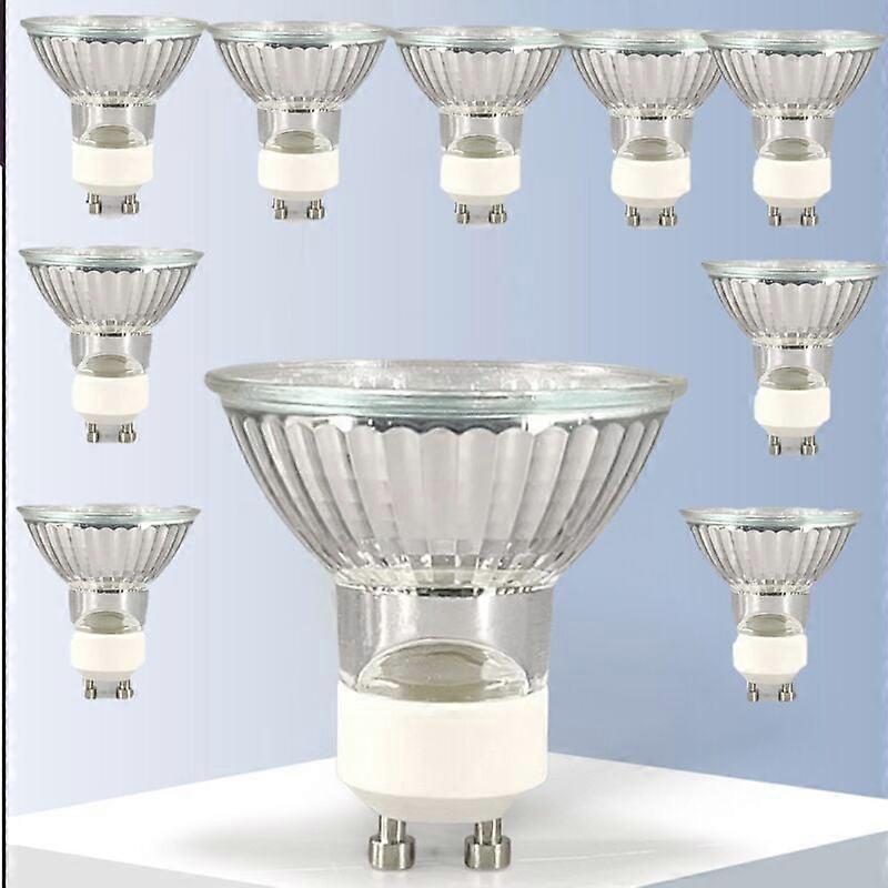 Set of 10 GU10 35 W Warm White 2900 K Halogen Bulbs with 360 Lumens of High Luminosity and Low Energy Consumption,Equivalent to LED Bulbs for Bu