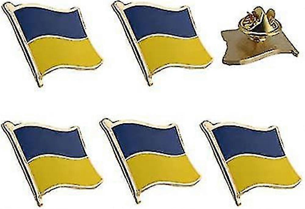5pcs Ukraine Flag Pin Around 3/4 X 3/4 Inches Pin
