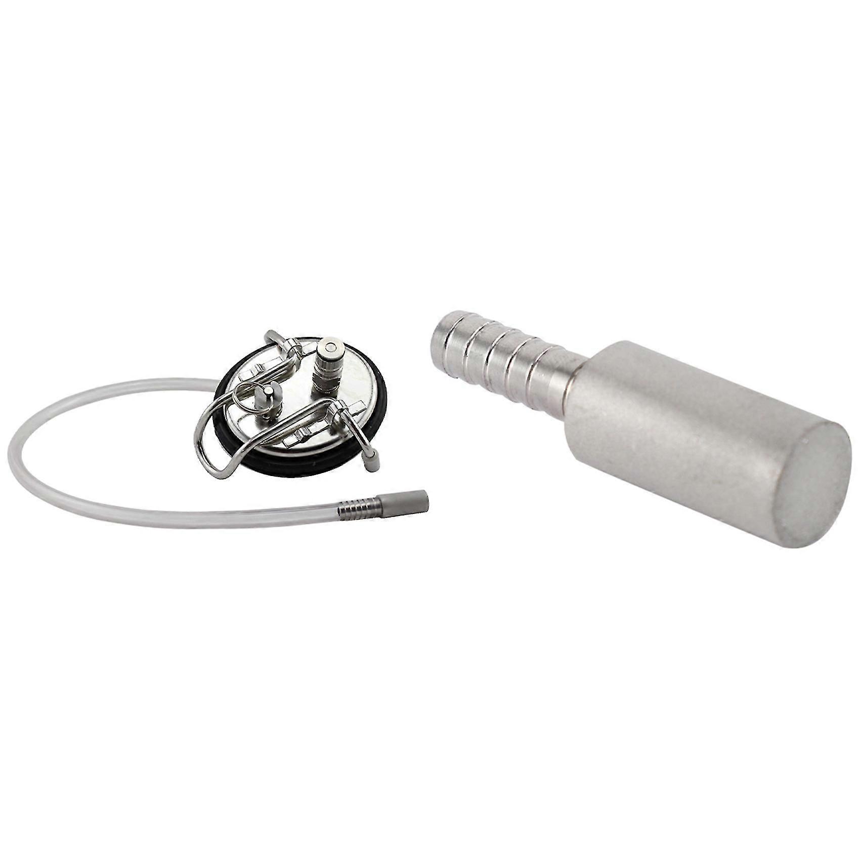 1 Set Carbonation Keg Lid Home Brew Beer Making Tool & 1 Pcs 0.5 Diffusion Stone Steel Beer Carbona