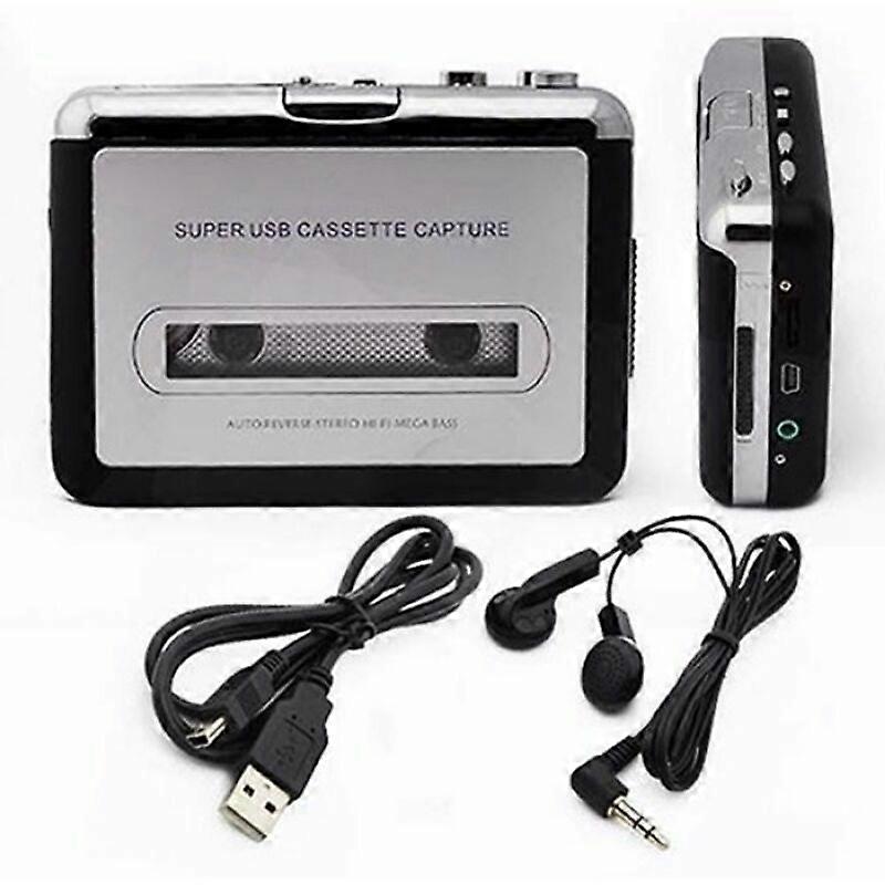 1pcs Portable Cassette Player and Audio Cassette to MP3 Converter, Convert Walkman Cassette to MP3 via USB
