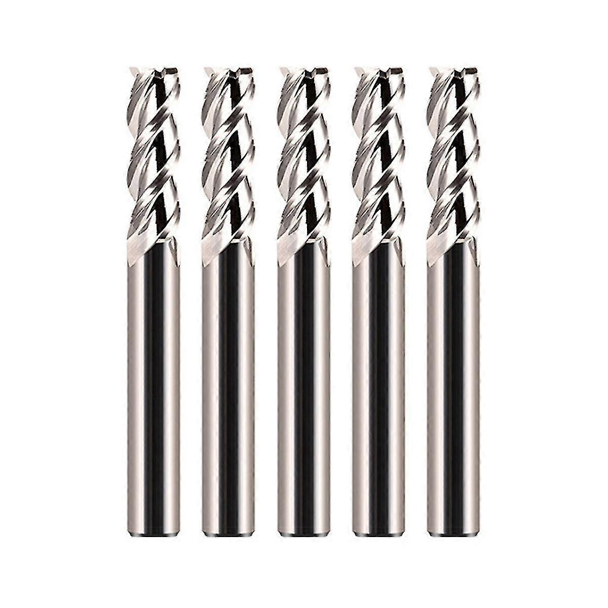 5pcs 55 Degrees Spiral Upcut Router Bits Set 6mm Solid Carbide Cnc Wood Router Bits For Woodworking