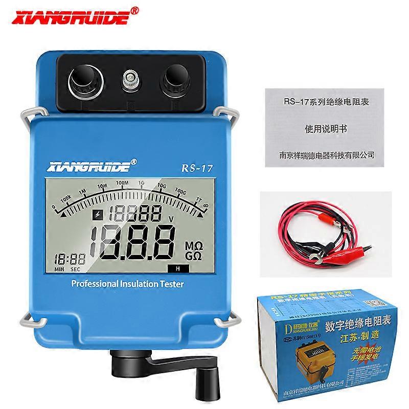 2023 New Insulation Resistance Tester Meter RS-17 Megger Earth Ground Resistance Voltage Tester Digital Megohmmete Voltmeter