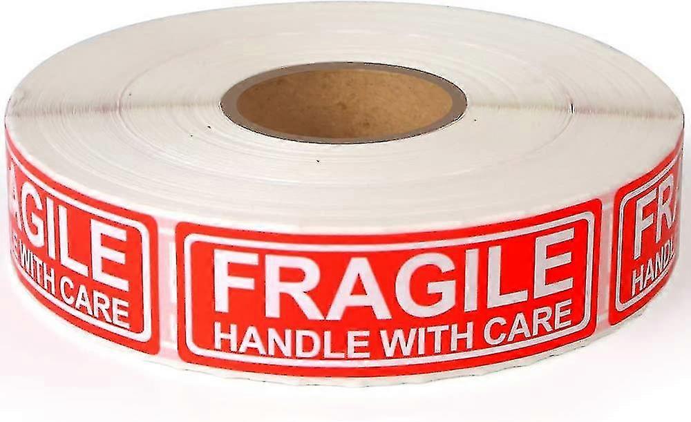 Fragile 1"x3" Handle With Care Shipping Stickers, 500 Labels Per Roll