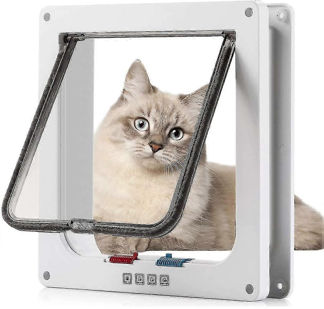 Pet Door Solid Design Easy Install For Cat And Dog, White