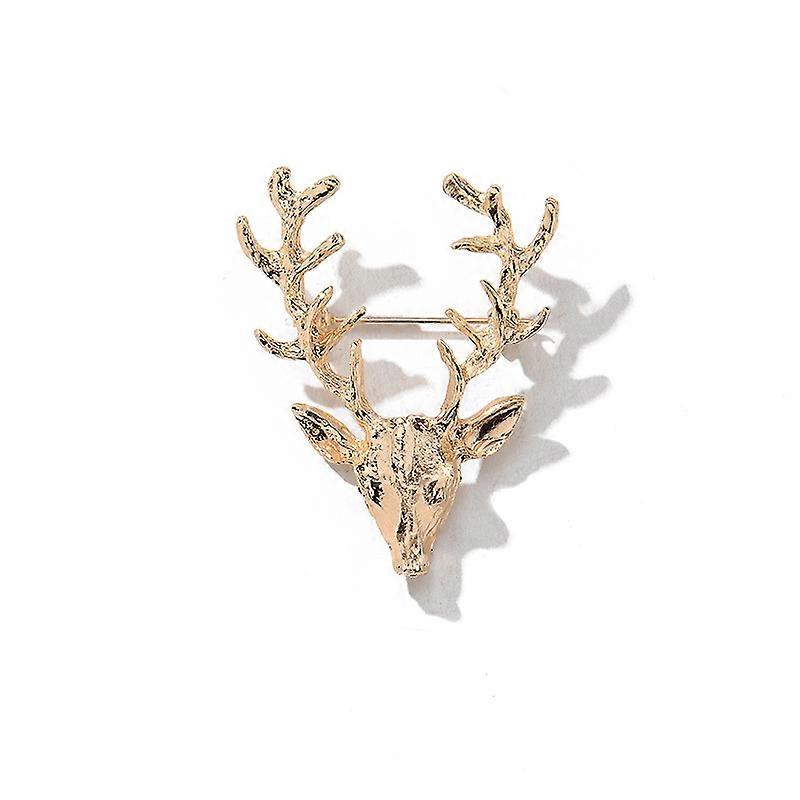 Elk brooch gold antler brooch