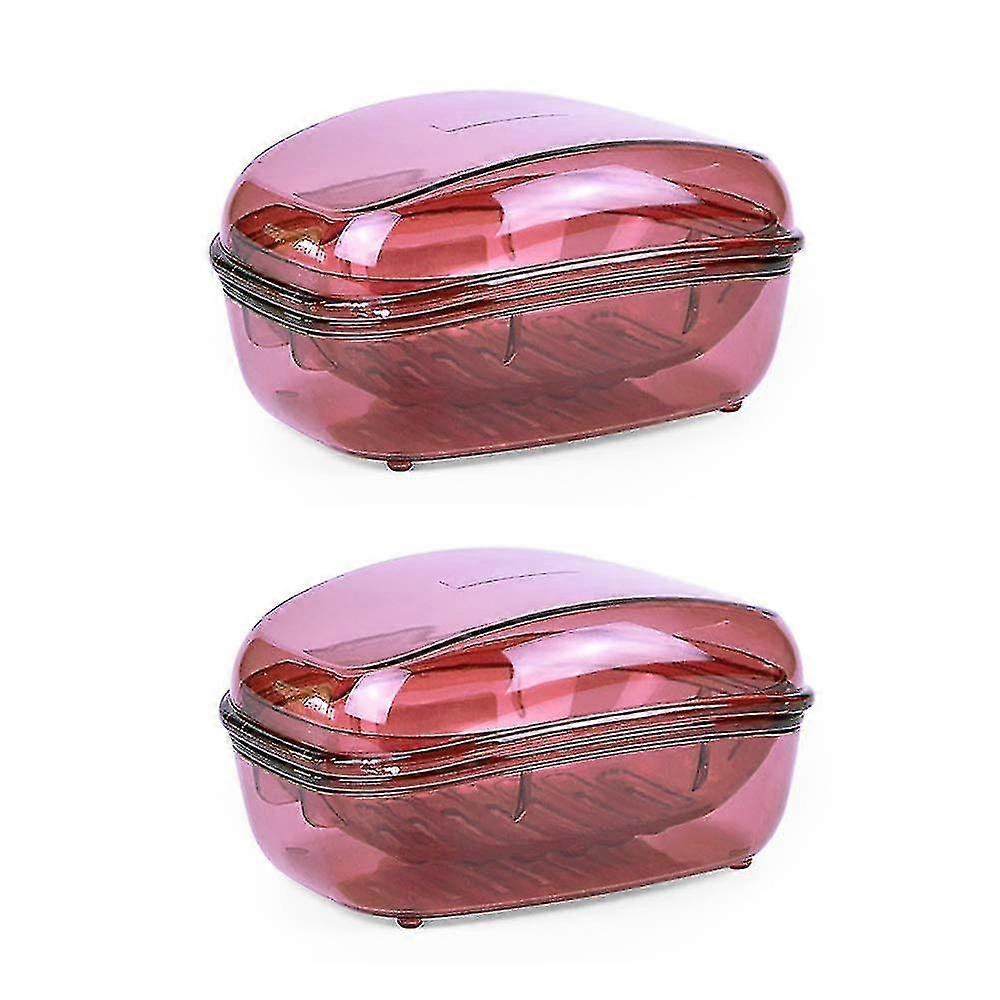 2 Pack Clear Plastic Soap Box For Home Kitchen Large Size Style 2