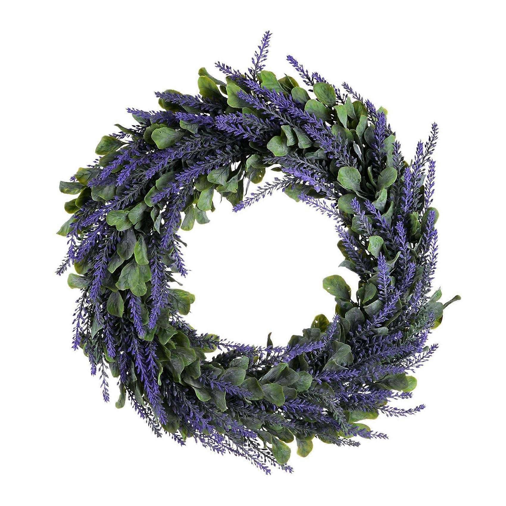 Artificial Wreath, Door Wreath 17 Inch Lavender Spring Wreath Round Wreath for The Front Door, Home