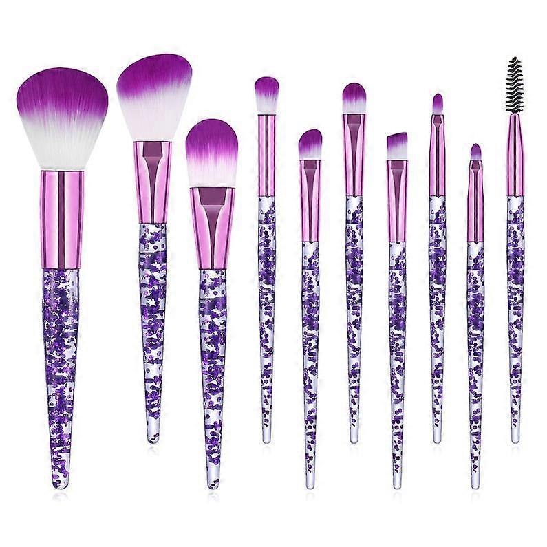 10pcs Makeup Brushes Set With Artificial Fiber Bristle For Blush Foundation Eyeshadow
