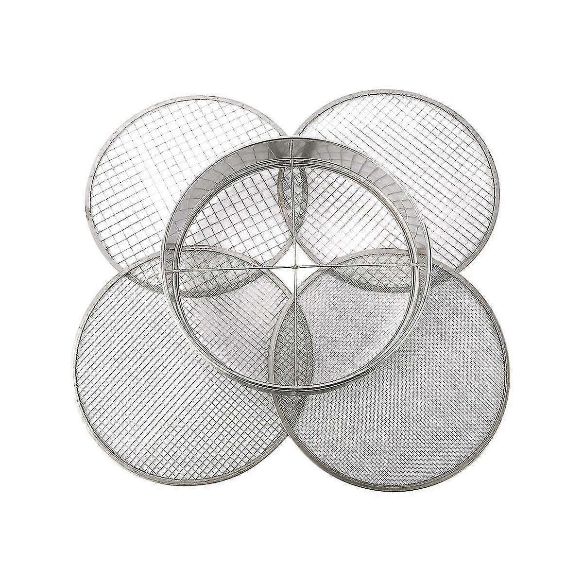 Garden Potting Mesh Sieve Sifting Pan - Stainless Steel Mix Soil Filter 4 Sieve Mesh Filter(1/8in,1