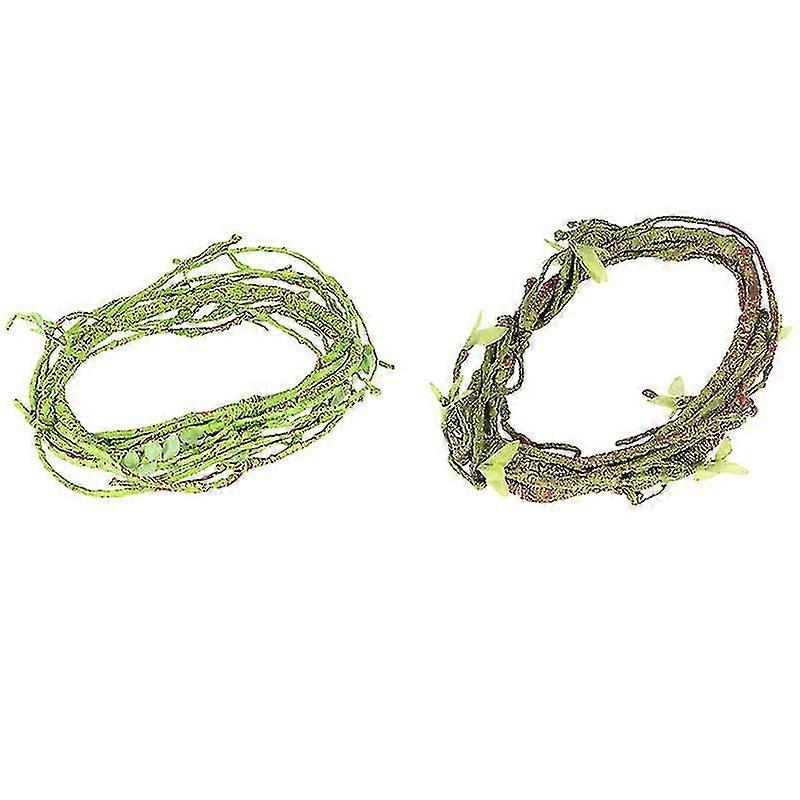 Assorted Colored Artificial Plants 2 Pieces Reptile Pet Box Artificial Rattan Decorative Pet Perches